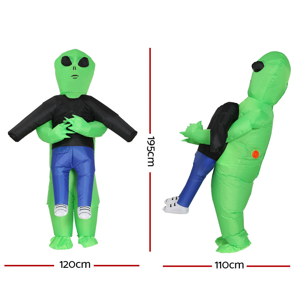 Inflatable Green Alien Costume Adult Suit Blow Up Party Fancy Dress Halloween Cosplay - SuperSaverAU - view 2