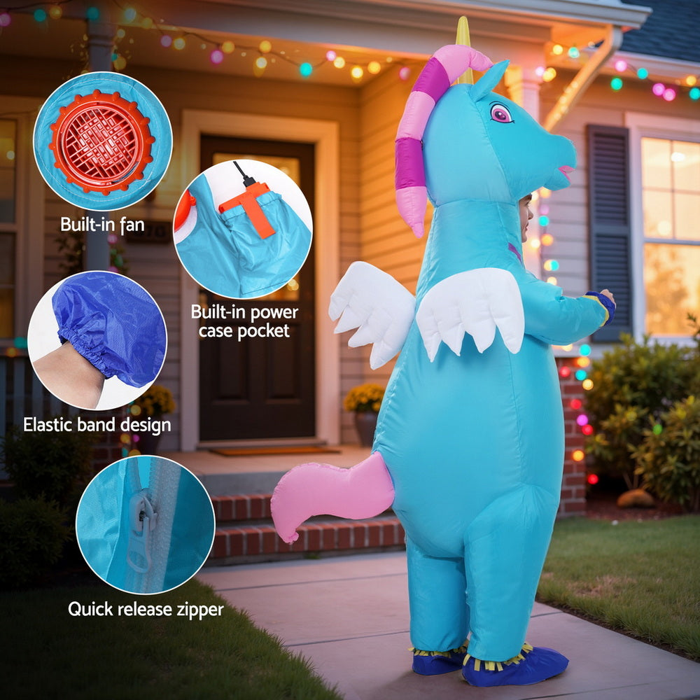 Inflatable Unicorn Costume Adult Suit Blow Up Party Fancy Dress Halloween Cosplay - SuperSaverAU - view 4