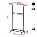 Artiss Clothes Rack Double Rod Airer Rail Coat Stand Adjustable Hanger - SuperSaverAU - view 2