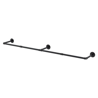 Artiss Wall-Mounted Clothes Rack - Black, Metal Construction