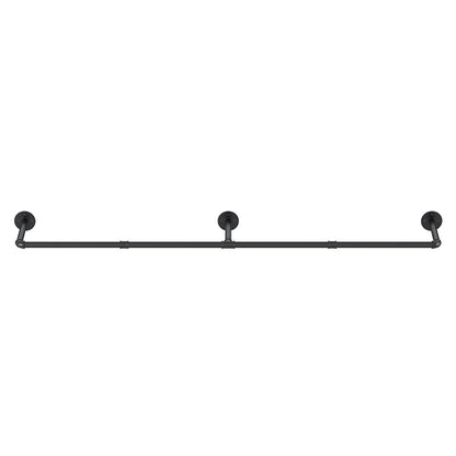 Artiss Wall-Mounted Clothes Rack - Black, Metal Construction