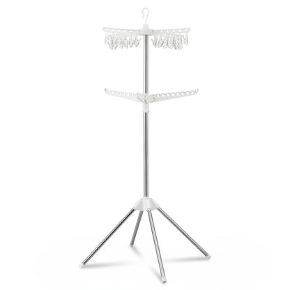 Artiss 2-Tier Rotatable Clothes Drying Rack with Clips