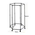 Artiss Clothes Rack Black 6 Rod Garment Airer with Wheels 50kg Capacity