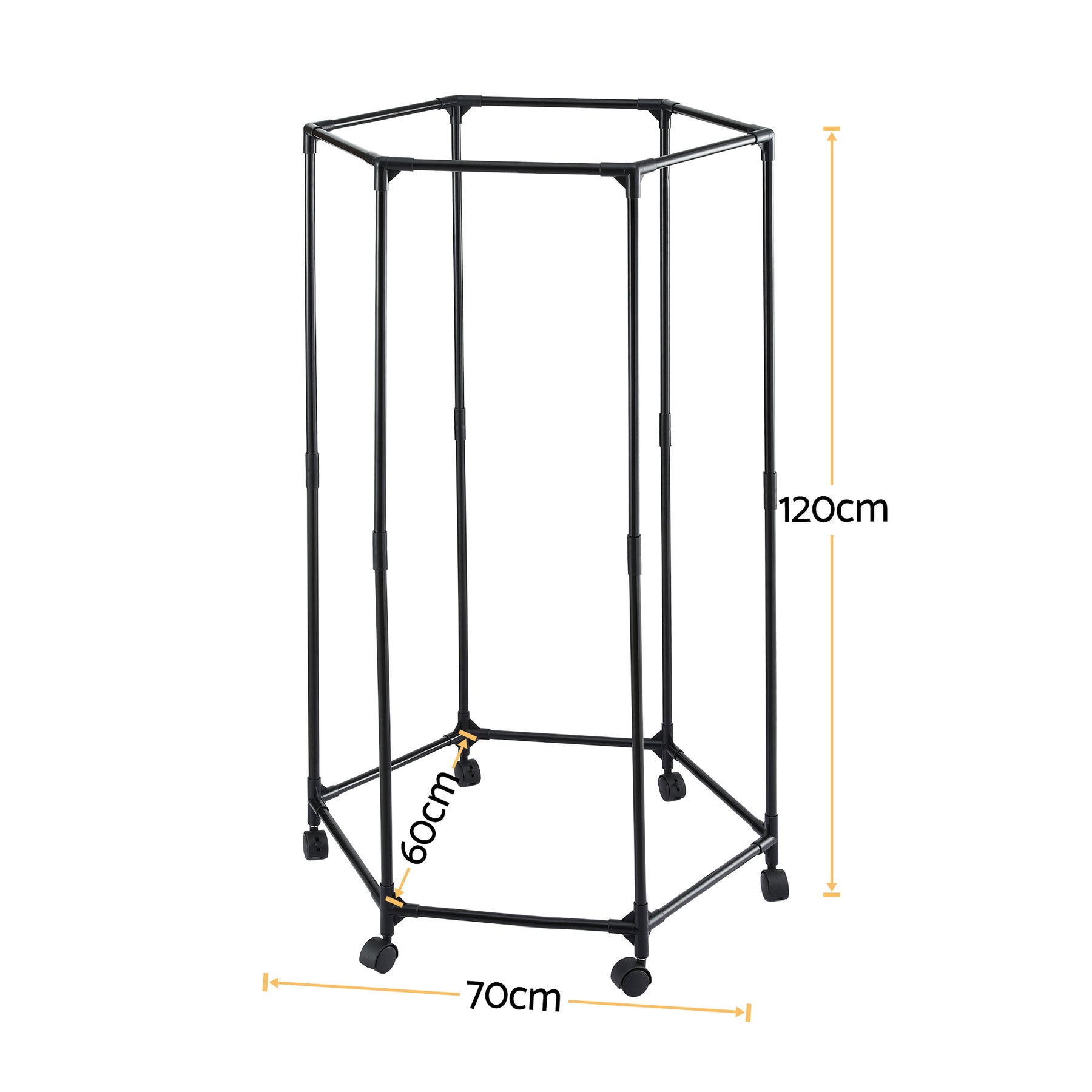 Artiss Clothes Rack Black 6 Rod Garment Airer with Wheels 50kg Capacity