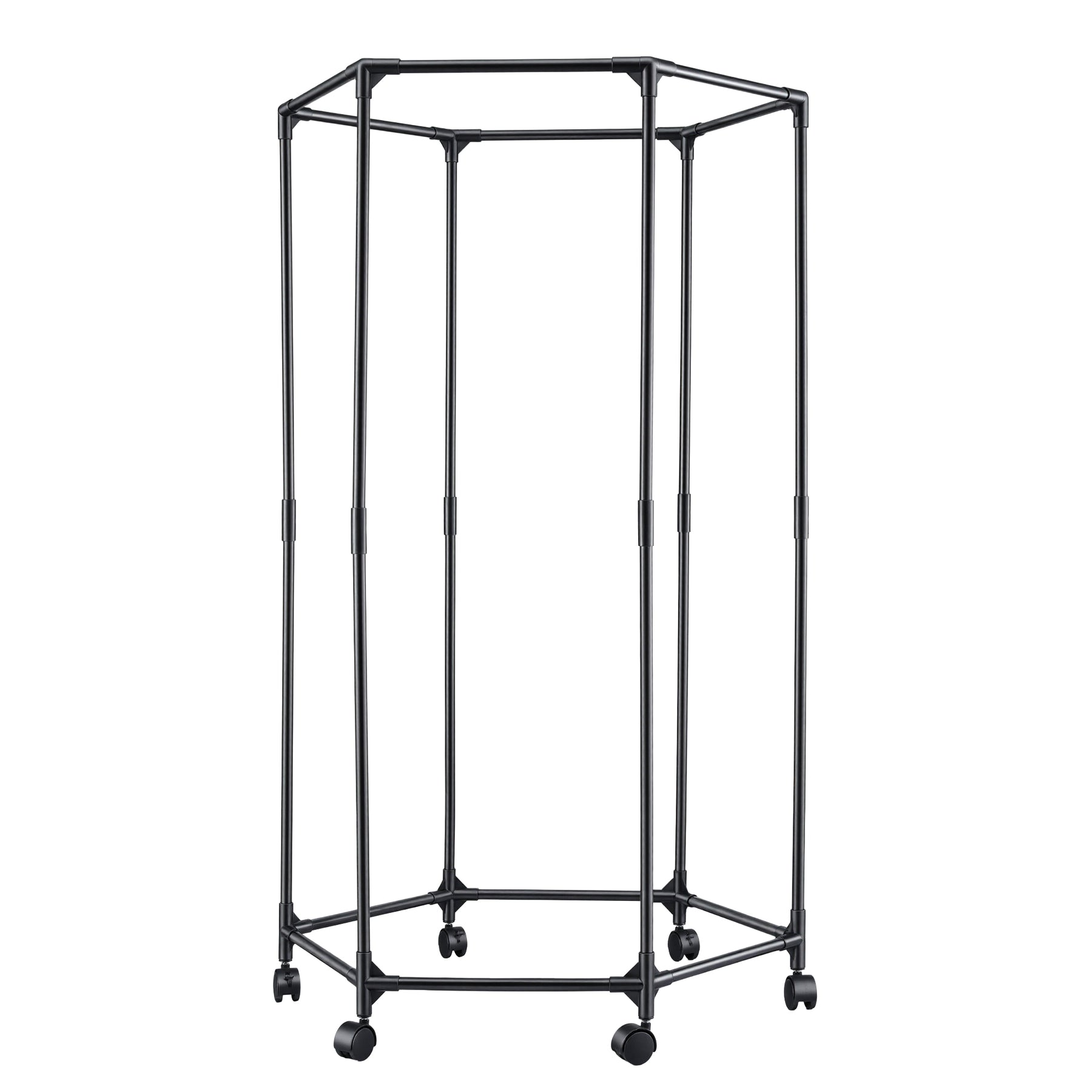 Artiss Clothes Rack Black 6 Rod Garment Airer with Wheels 50kg Capacity