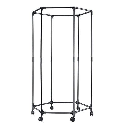 Artiss Clothes Rack Black 6 Rod Garment Airer with Wheels 50kg Capacity