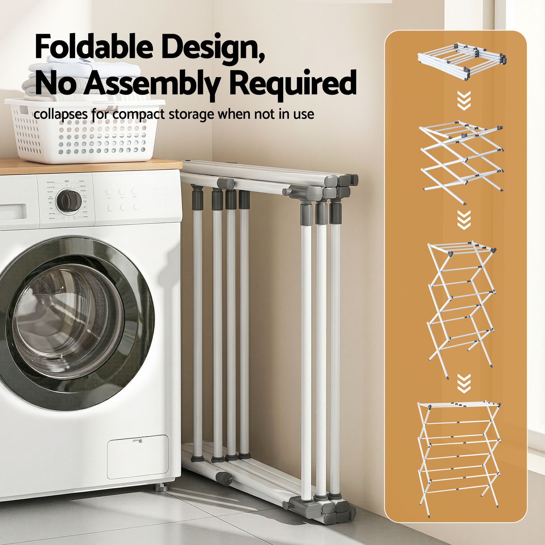 Artiss Foldable Clothes Drying Rack with 11 Rods - Grey & White
