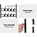 Artiss Metal Clothes Rack 179cm with 3-Tier Shelving & 8 Hooks - Black - SuperSaverAU - view 5