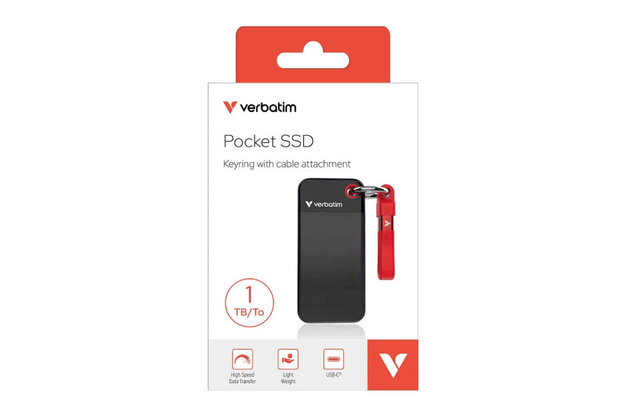Verbatim 1TB Pocket SSD USB 3.2 Gen 2 (Black/Red)