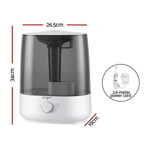 Devanti 6L Ultrasonic Humidifier & Aroma Diffuser - White