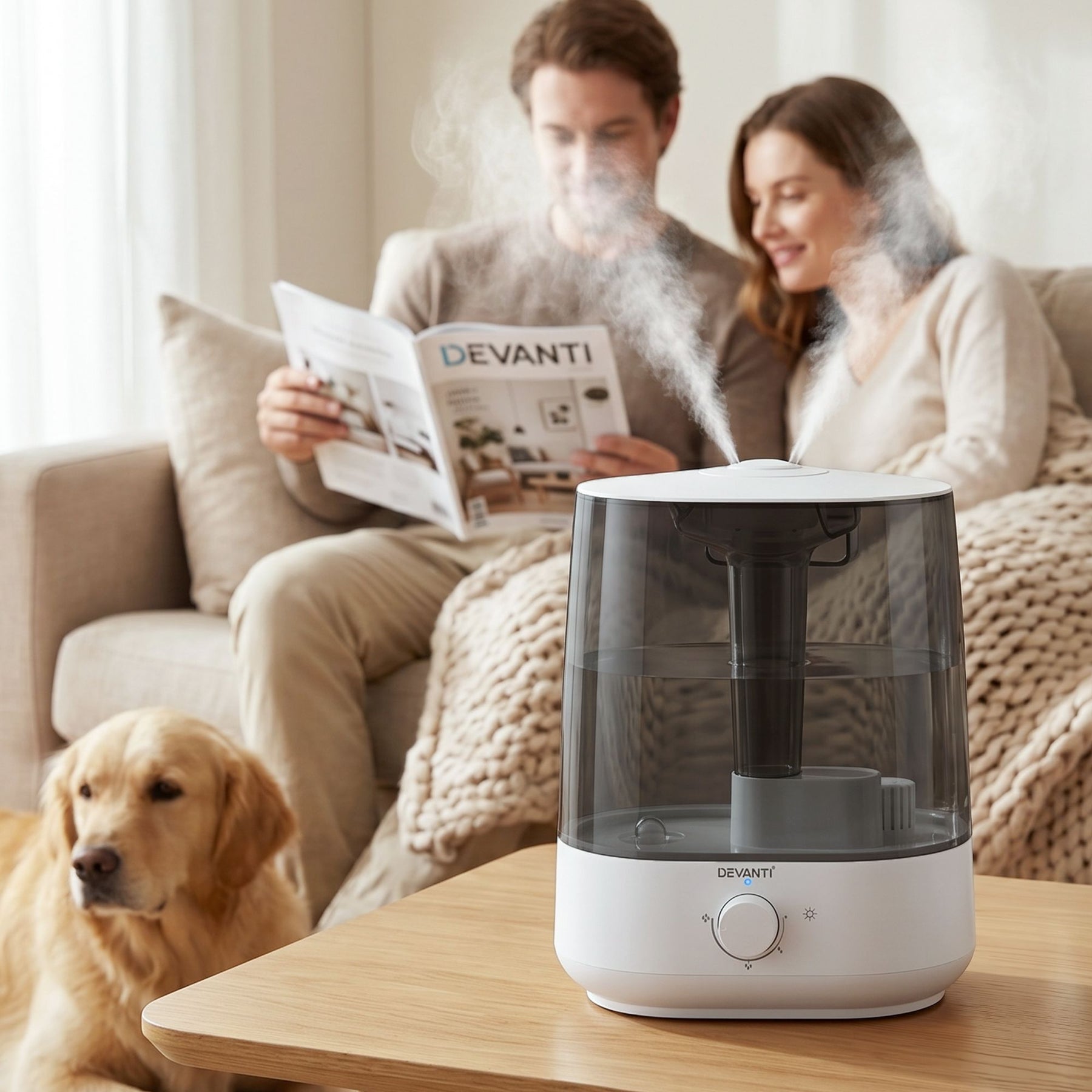 Devanti 6L Ultrasonic Humidifier & Aroma Diffuser - White