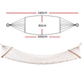 Gardeon Hammock Bed Cream 245cm - Indoor/Outdoor Use, 150kg Capacity - SuperSaverAU - view 2