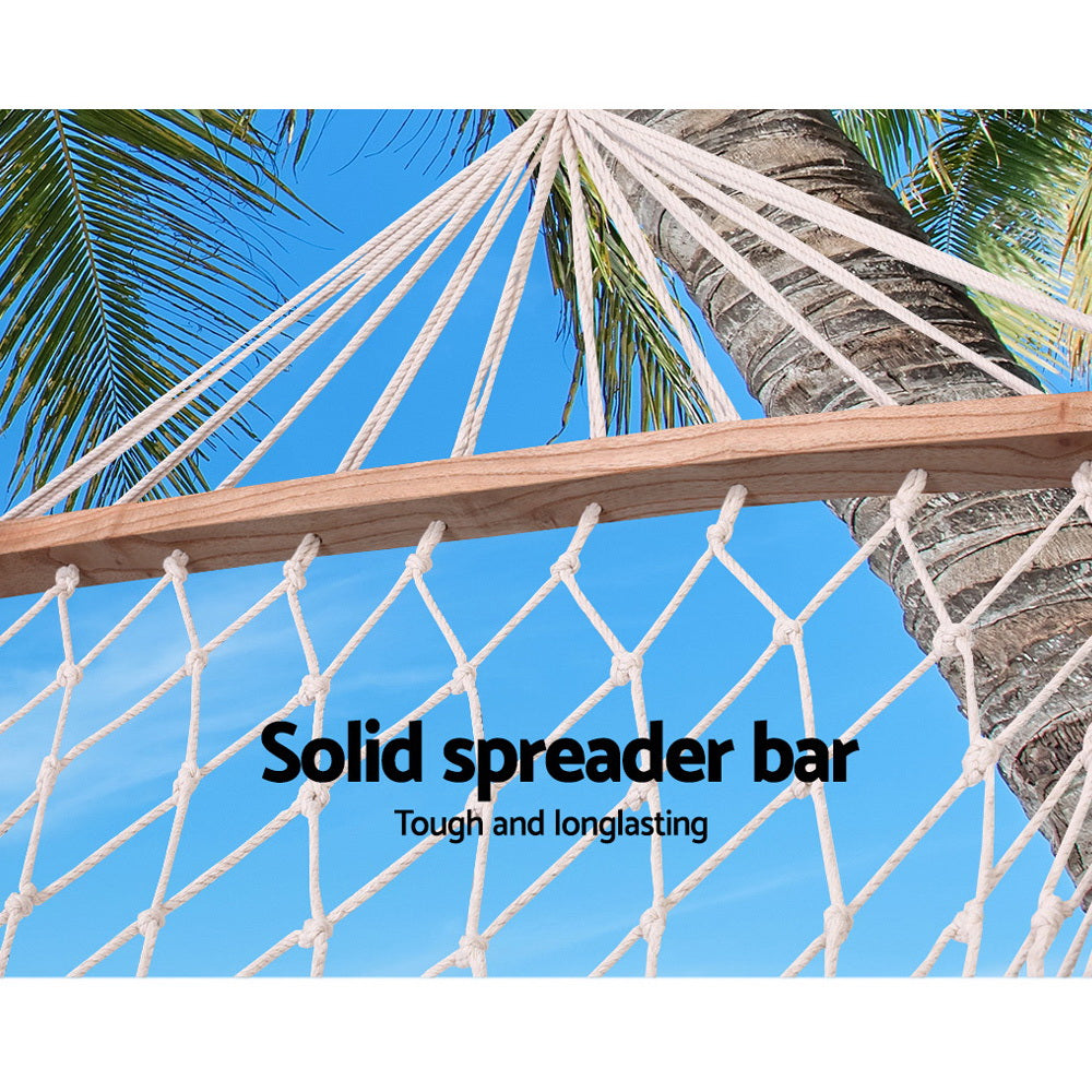 Gardeon Hammock Bed Cream 245cm - Indoor/Outdoor Use, 150kg Capacity - SuperSaverAU - view 5