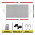 Gardeon Hammock Bed 300cm x 145cm with Travel Bag, Supports 2 Adults, Grey - SuperSaverAU - view 2