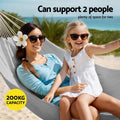 Gardeon Hammock Bed 300cm x 145cm with Travel Bag, Supports 2 Adults, Grey - SuperSaverAU - view 4