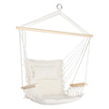 Gardeon Hammock Chair 100x60x138cm with Armrest & Removable Pillow - Cream - SuperSaverAU - view 1