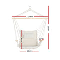 Gardeon Hammock Chair 100x60x138cm with Armrest & Removable Pillow - Cream - SuperSaverAU - view 2