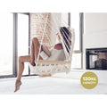 Gardeon Hammock Chair 100x60x138cm with Armrest & Removable Pillow - Cream - SuperSaverAU - view 4