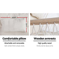 Gardeon Hammock Chair 100x60x138cm with Armrest & Removable Pillow - Cream - SuperSaverAU - view 6
