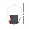 Gardeon Hammock Chair Hanging with Armrest Camping Hammocks Grey - SuperSaverAU - view 2