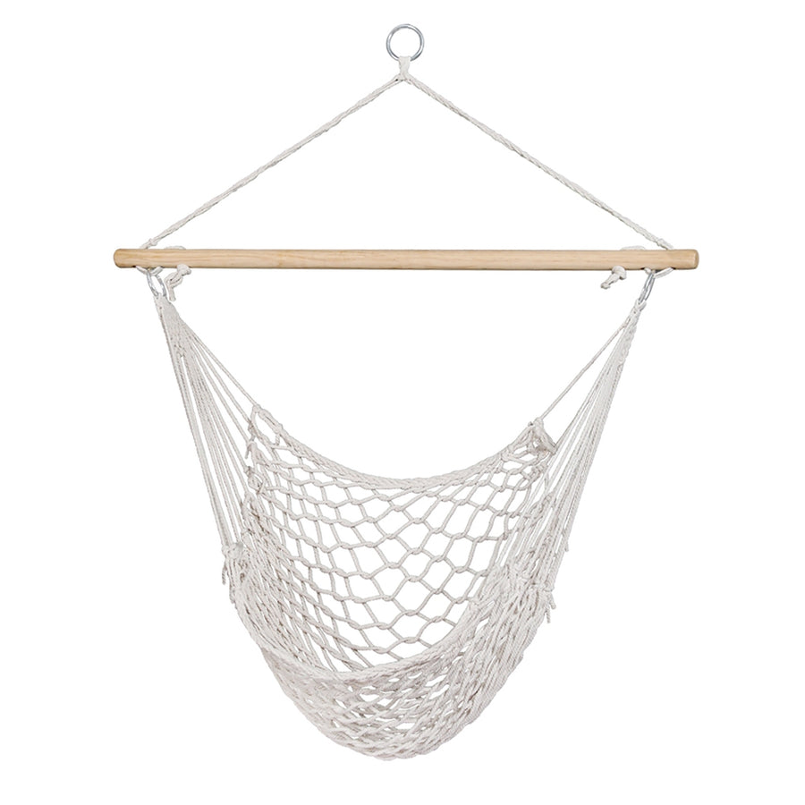 Gardeon Hammock Chair 99.5 x 114cm Cream, Lightweight, 120kg Capacity - SuperSaverAU - view 1
