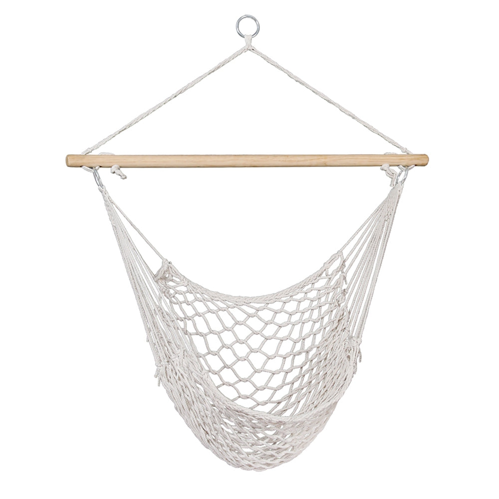 Gardeon Hammock Chair 99.5 x 114cm Cream, Lightweight, 120kg Capacity - SuperSaverAU - view 3