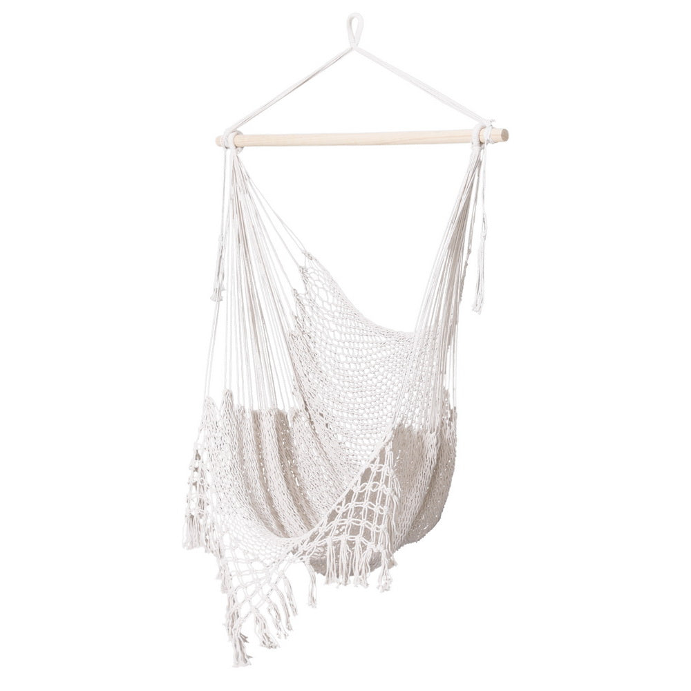 Gardeon Hammock Chair 240cm X 100cm - Durable Cotton Blend, Indoor/Outdoor Use - SuperSaverAU - view 3