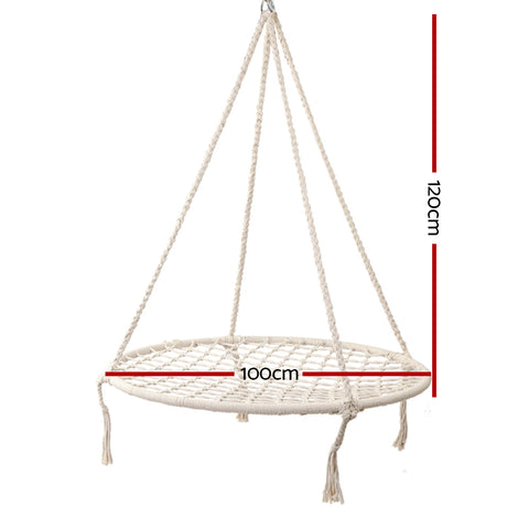 Gardeon Hammock Chair Outdoor Tree Swing Nest Web Hanging Seat 100cm - SuperSaverAU - view 2