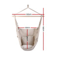 Gardeon Hammock Chair 100cm x 45cm x 145cm with Cushions - Cream, Indoor/Outdoor - SuperSaverAU - view 2