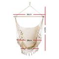 Gardeon Creamy White Hanging Hammock Chair 96 x 150cm, Indoor & Outdoor Use - SuperSaverAU - view 2