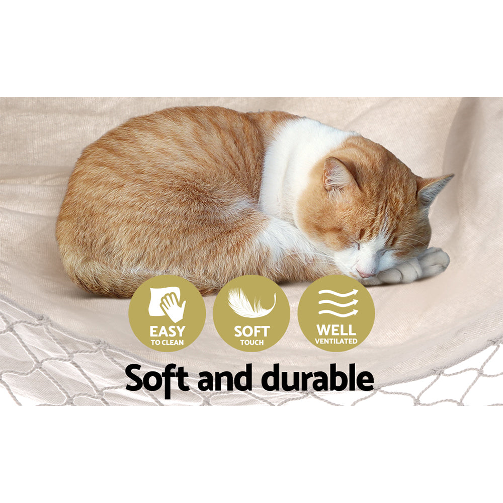 Gardeon Creamy White Hanging Hammock Chair 96 x 150cm, Indoor & Outdoor Use