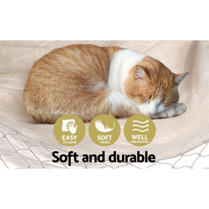 Gardeon Creamy White Hanging Hammock Chair 96 x 150cm, Indoor & Outdoor Use