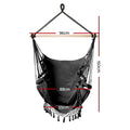 Gardeon Hanging Hammock Chair Outdoor Swing Hammocks Tassel Grey - SuperSaverAU - view 2