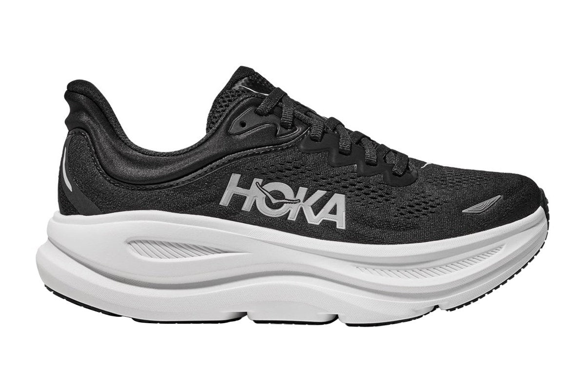 Hoka Men's Bondi 9 Running Shoes (Black/White, Size 9.5 US)