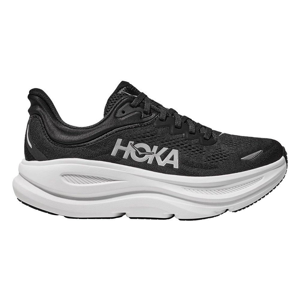 Hoka Men's Bondi 9 Running Shoes (Black/White, Size 9.5 US)