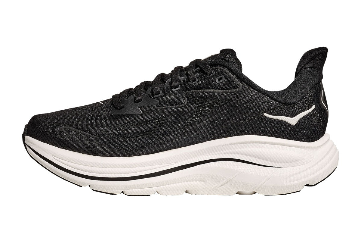 Hoka Men's Clifton 10 Running Shoes (Black/White, Size 8 US)