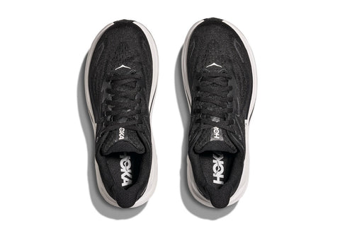 Hoka Men's Clifton 10 Running Shoes (Black/White, Size 8 US)