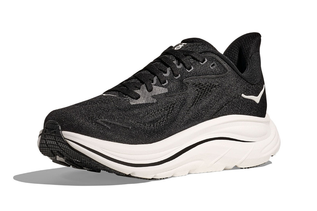 Hoka Men's Clifton 10 Running Shoes (Black/White, Size 8 US)