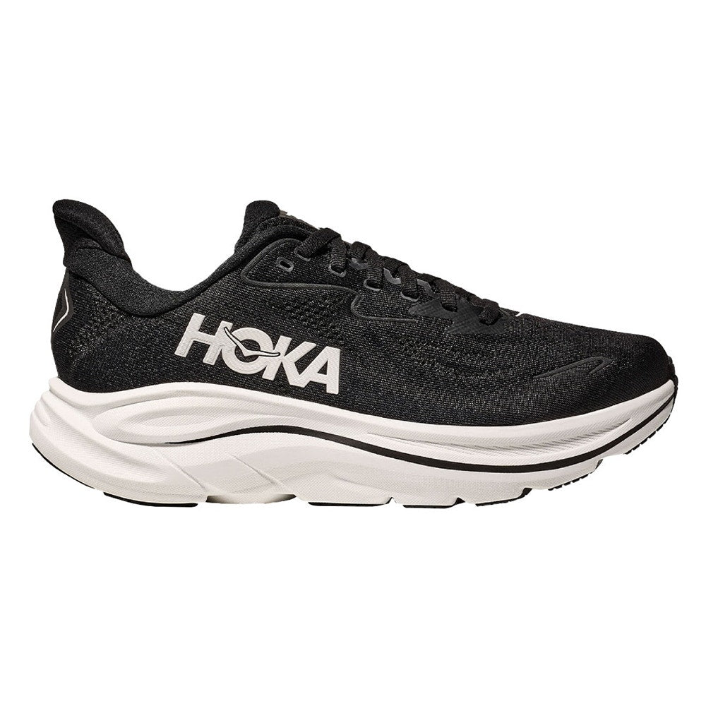 Hoka Men's Clifton 10 Running Shoes (Black/White, Size 8 US)