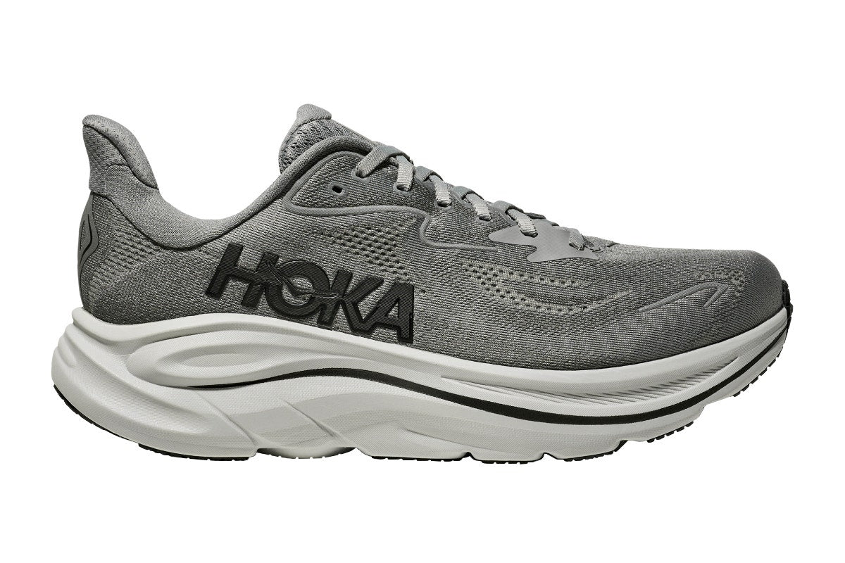 Hoka Men's Clifton 10 Running Shoes (Galactic Grey/Asteroid, Size 9.5 US)
