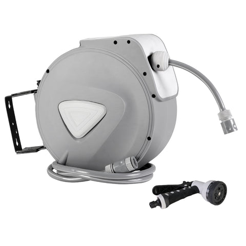 Retractable Hose Reel 10M with Auto Rewind & 9-Setting Spray Gun, UV Resistant - SuperSaverAU - view 1