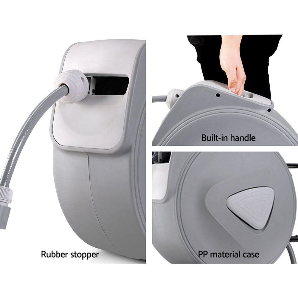 Retractable Hose Reel 10M with Auto Rewind & 9-Setting Spray Gun, UV Resistant - SuperSaverAU - view 6