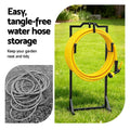 Green Fingers Metal Garden Hose Reel Holder 30m, Portable, 4-Spike Base, Black - SuperSaverAU - view 5