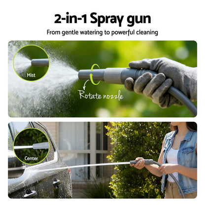 Green Fingers 20m Retractable Garden Hose Reel with Spray Gun