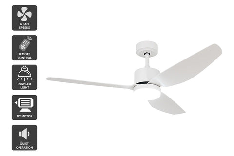 Hyundai 132cm DC Motor Ceiling Fan with LED Light (White)