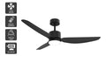Hyundai 132cm DC Motor Ceiling Fan with LED Light (Black)
