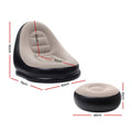 Gardeon Inflatable Chair and Ottoman Coffee Black with Pump 150kg Capacity
