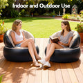 Gardeon Inflatable Folding Chair Coffee Black with Pump 150kg Capacity