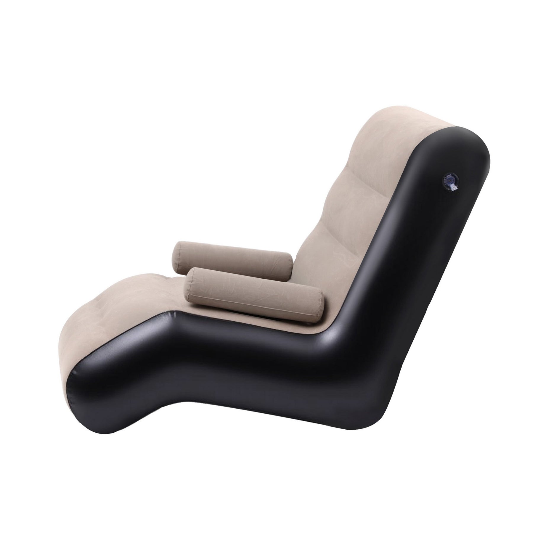 Gardeon Inflatable Sun Lounger Sofa Chair Coffee Black with Pump 150kg Capacity