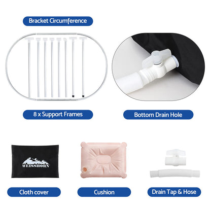 Weisshorn Portable Ice Bath Tub - 120x70x70CM